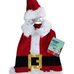 Petco Merry Makings 2-Piece Santa Pet Costume Set XS Red & White